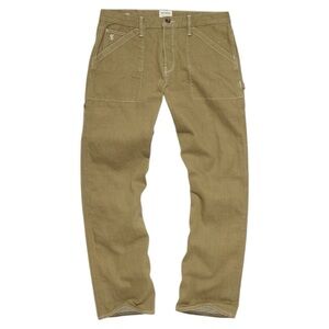 Todd Snyder Japanese Selvedge Denim Carpenter Jean 34 x 33 Olive Green Fatigue